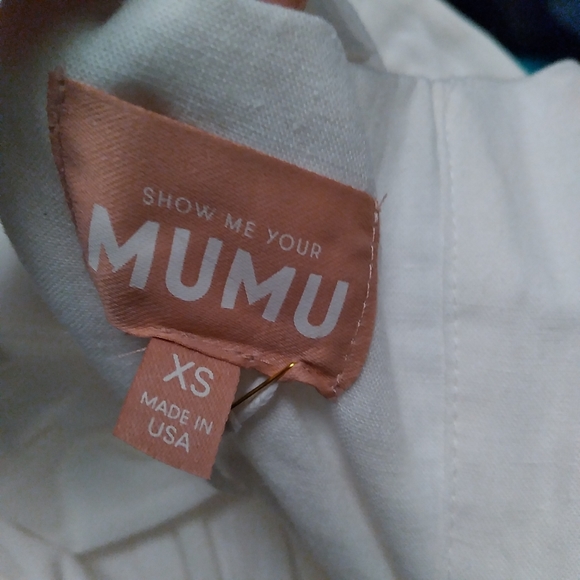 NWT SHOW ME YOUR MUMU Lovely White Linen Blend Tiered Ruffled Midi Dress, XS - Picture 8 of 11